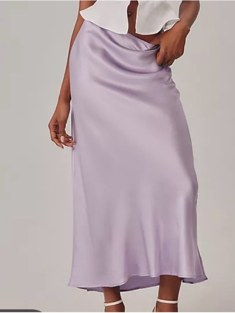 Anthropologie Reformation Layla Silk Skirt Lavender color